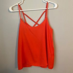 Orange Flowy tank top with detail